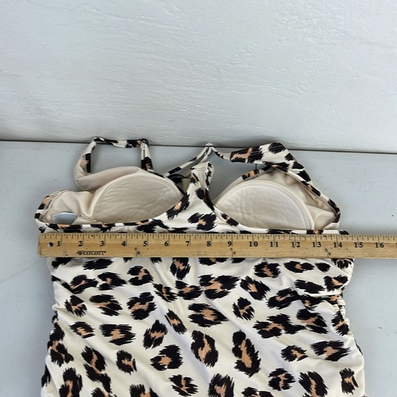 kona Sol Cheetah Print Medium Coverage One Piece Swim Suit Size L - Picture 7 of 12